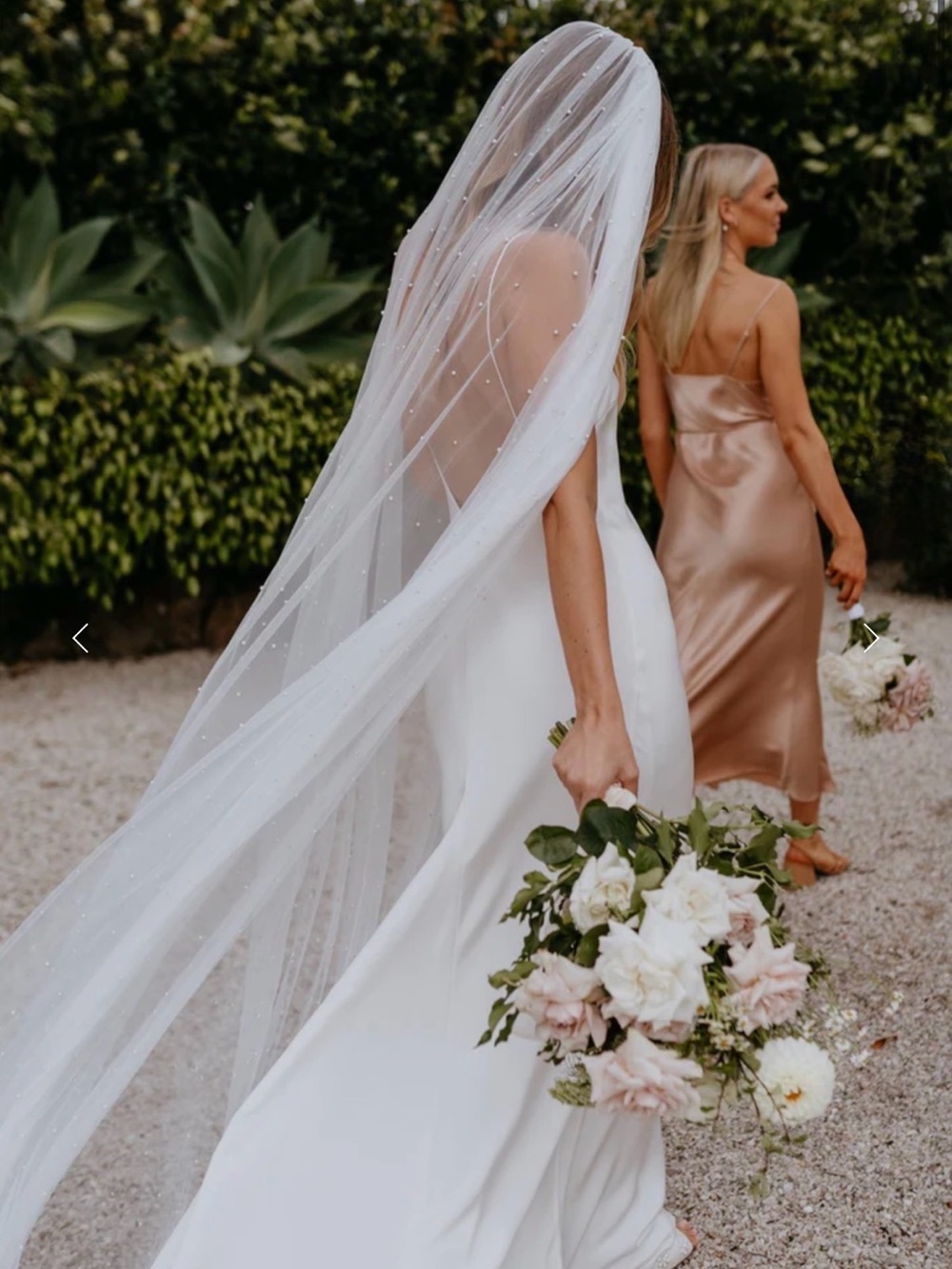 White Cathedral Pearl Wedding Veil